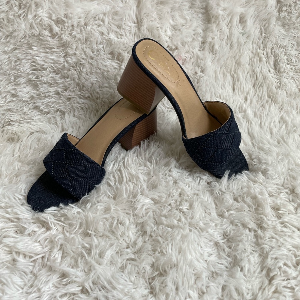 Comfort Denim Wedge Sandals Sz 8
